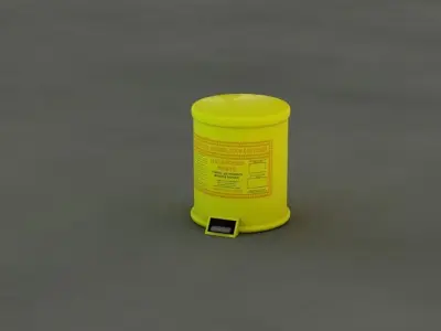 Hazardous Waste Bin Low Poly Non-Functioning Free low-poly 3D model
