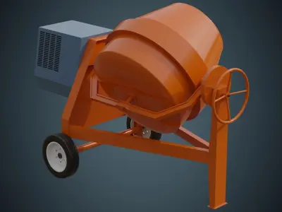 Concrete Mixer 2A Low-poly 3D model