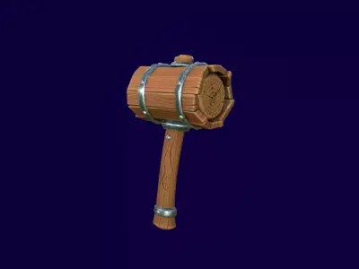Stylized Hammer Low-poly 3D model