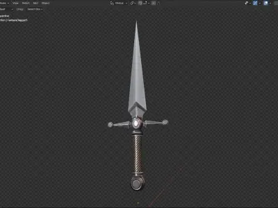 Fantasy Dagger 5  Low-poly 3D model