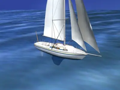 30 Foot Sailboat V02 3D model