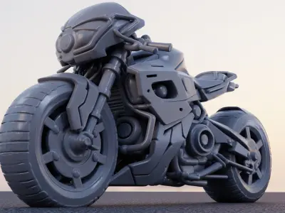 Voidrunner Printable Futuristic Bike Model 3D print model