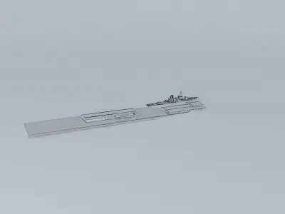 Warehouses ship in sky Free 3D model