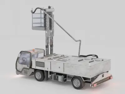 Aircraft Service Vehicle Lavatory Truck Low-poly 3D model