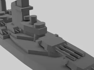 USS Iowa - Model for small scale printing 3D print model