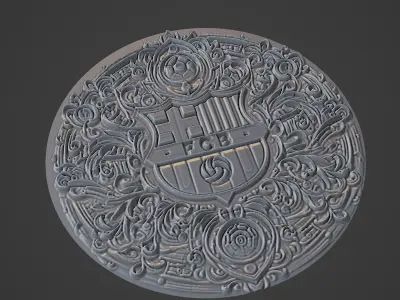 Barcelona Football Medallion 3D print model