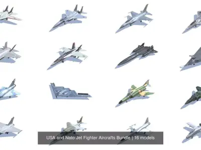 USA and Nato Jet Fighter Aircrafts Bundle 3D Model Collection