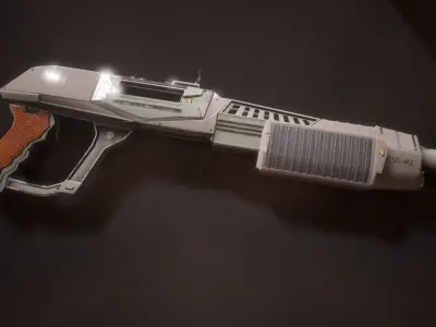 Sci-fi Futuristic Combat Shotgun Low-poly 3D model