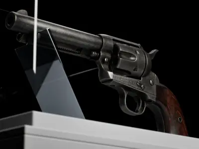 Colt Peacemaker Single Action Army Rigged Revolver Low-poly 3D model