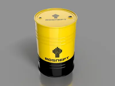 Realistic Rosneft Barrel 3D Model Low-poly 3D model
