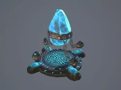 PBR Runestone candle Free low-poly 3D model