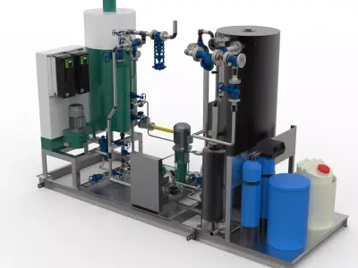 FIRED STEAM GENERATOR SKID 3D model