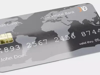 Credit Card V6 - Generic Payment Prop with Custom Design 3D model