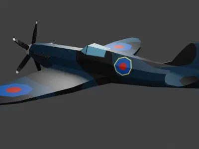 Supermarine Spitfire Low-poly 3D model