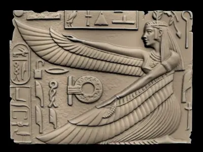 COPY OF THE ORIGINAL ARTIFACT PART OF A WALL ISIS WING 3D print model