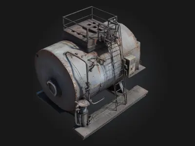 Industrial Boiler Unit  Heavy-Duty Power for Industrial Scenes 3D model