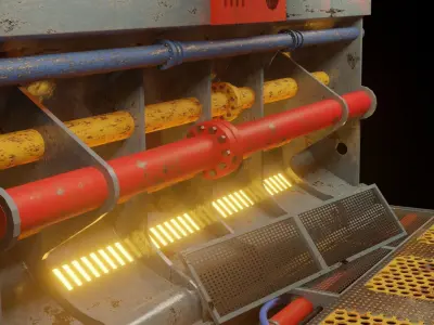 Pipes Indutria Low-poly 3D model