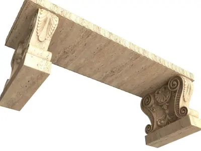 Stone Bench 03 Low-poly 3D model