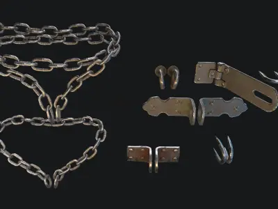 Accessories for mounting Padlock Low-poly 3D model