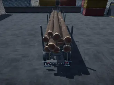 80s Log Truck unity asset Low-poly 3D model