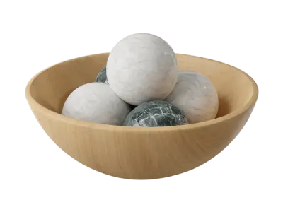  Bowl of Marble Balls Decor Model 