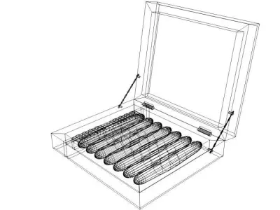 Cigar box with chocolate in it 3D model