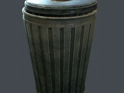 Trash Can for games Low-poly 3D model