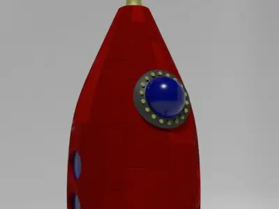 Retro style 3d rocket 3D model