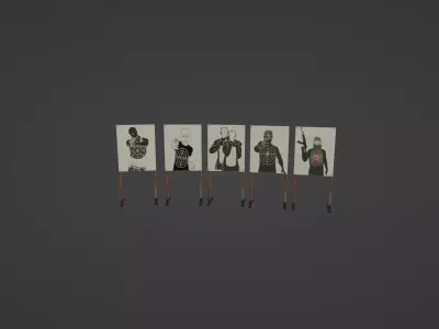 Target Set Low-poly 3D model