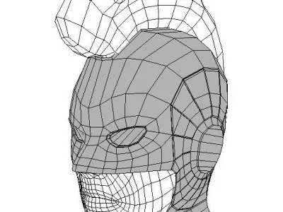 Captain Marvel Head Low-poly 3D model