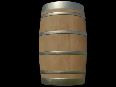 Barrel wooden Low-poly 3D model get