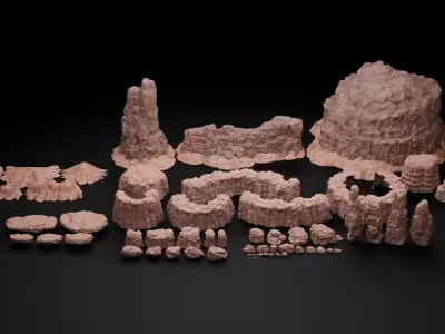 Rafinery Post Apocalyptic Assets Low-poly 3D model