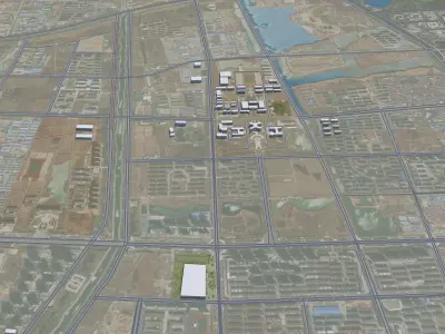 Binzhou Shandong China 30km Free low-poly 3D model