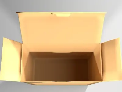 Cardboard Box - Rectangular High 3D model