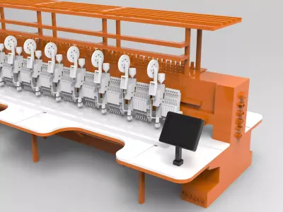 20 head high speed embroidery machine 3D print model