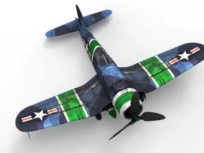 Lowpoly f4u4 Aircraft Low-poly 3D model