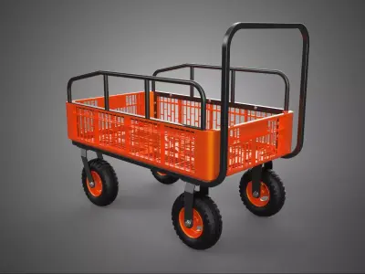 LUGGAGE TROLLEY WAGON CART BAGGAGE AIRPORT HOTEL TERMINAL OFFICE 3D model