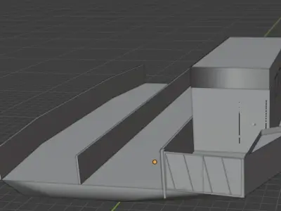 Ferry boat barge 3D model