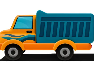 Cartoon Dump Truck Low-poly 3D model purchase