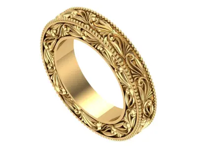 Vintage Engraved Wedding Band  3D print model