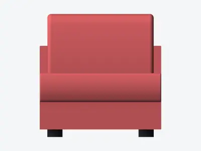 Seat - Sofa - Simplicity - Comfort - Single - No Arm Low-poly 3D model