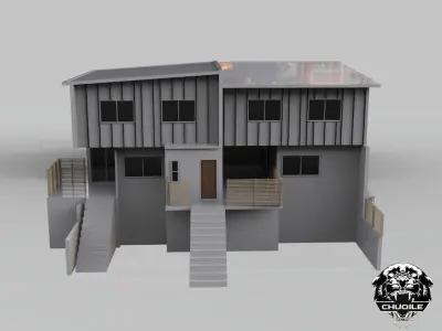 Modern Building Low-poly 3D model 4