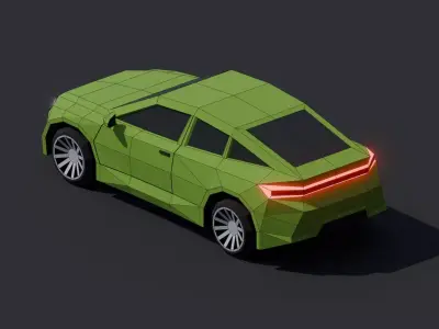 Electric Car Low-poly 3D model from CGTrader
