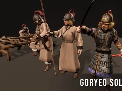 Korea Goryeo Soldier Low-poly 3D model