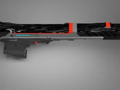 Sci-fi pistol Free low-poly 3D model purchase