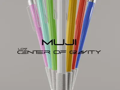 MUJI LOW CENTER OF GRAVITY PEN BLENDER MODELING Low-poly 3D model