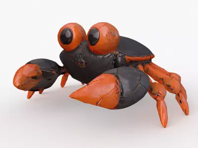Crab Cartoon Low-poly 3D model
