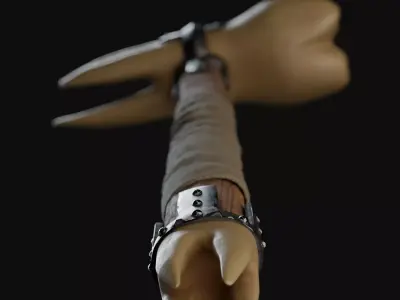 Toothmace Game Ready Weapon Low-poly 3D model