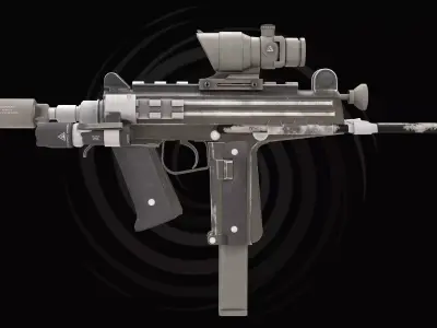3D ModelKJC Submachine Gun - Tactical SMG 3D model