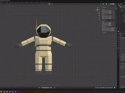 Low Poly Sci-Fi Astronaut Rigged  Game Ready PBR Low-poly 3D model